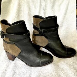 Black/Gray Suede Ankle Boots by Samantha Pleet